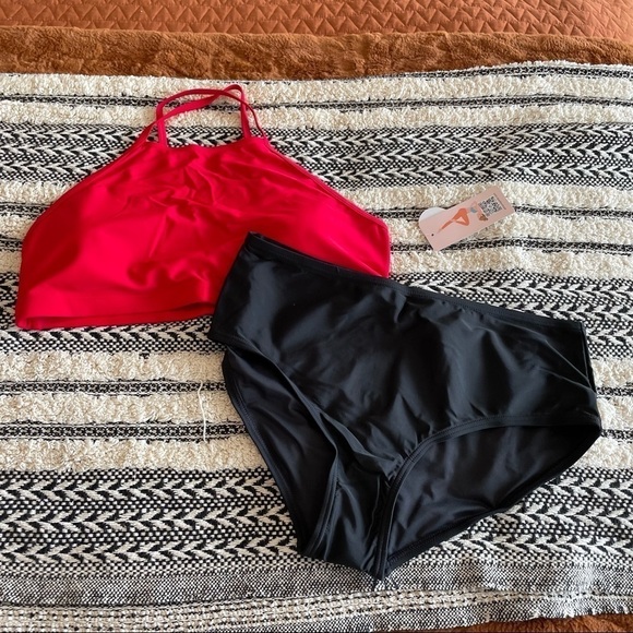 NWT Amazon charm leaks womens halter bikini swimwear high neck two piece bikini - Picture 4 of 8